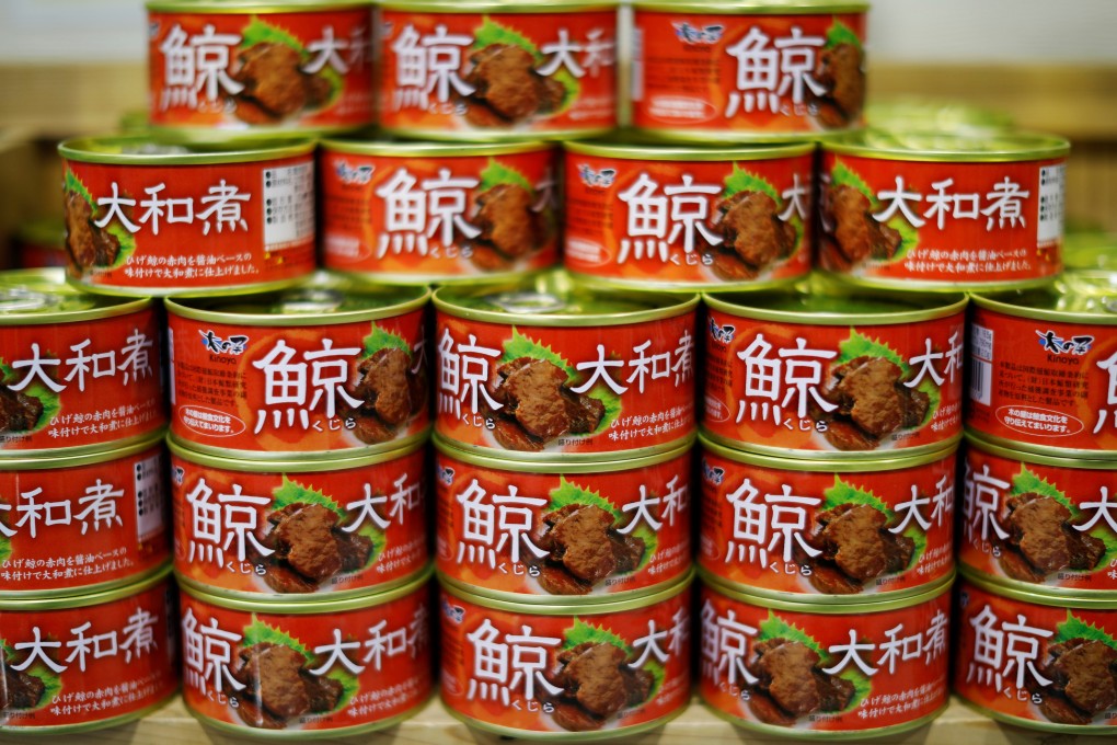 Canned whale meat at a shop in Minamiboso, east of Tokyo. Photo: Reuters