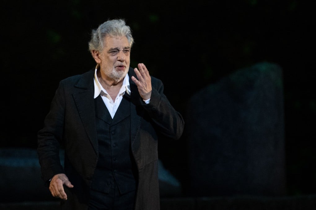 Spanish opera singer Placido Domingo, 78, performs on stage during the dress rehearsal of Spanish Night at the 150th Choregie in Orange. Photo: AFP