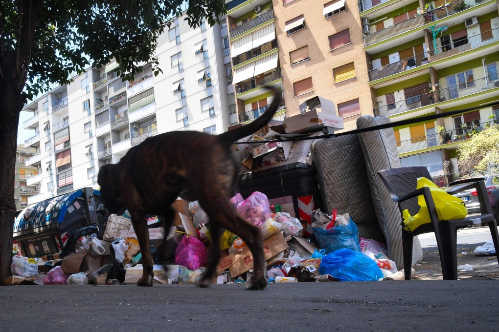 Rome is struggling with a garbage emergency aggravated by the summer heat. Photo: AFP