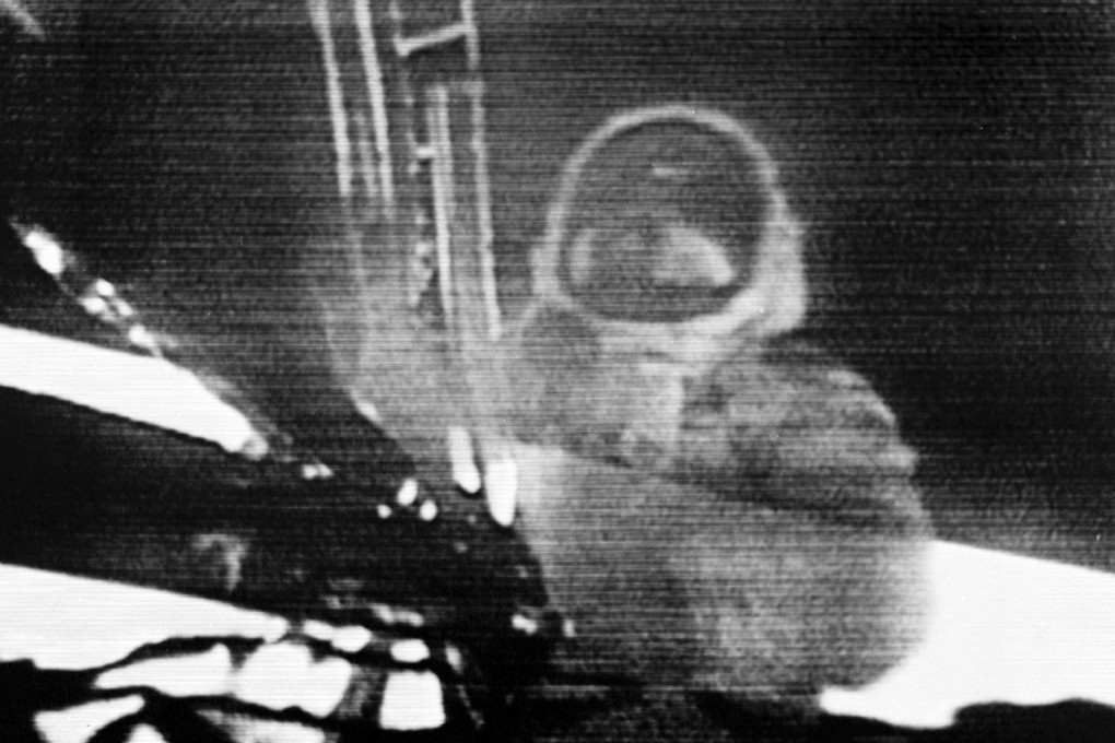 In this July 20, 1969 image made from television, Apollo 11 astronaut Neil Armstrong steps onto the surface of the moon. File photo: Nasa