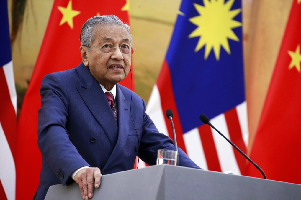 Malaysian Prime Minister Mahathir Mohamad speaks to reporters in Beijing last year. Photo: AP