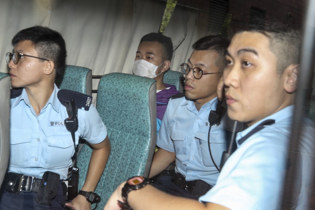 Protester To Kai-wa attends Sha Tin Court on Tuesday afternoon charged with assaulting officers on Sunday, including biting through a police sergeant’s ring finger. Photo: Winson Wong