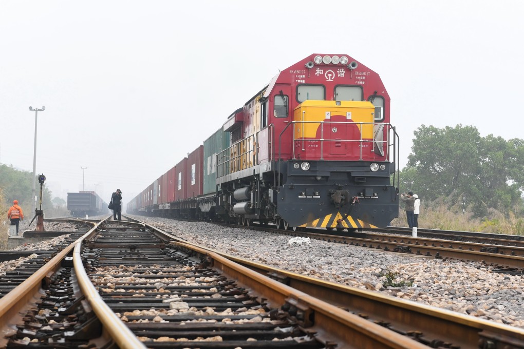 The China Railway Express linking China’s port city of Xiamen and Budapest. Photo: Xinhua