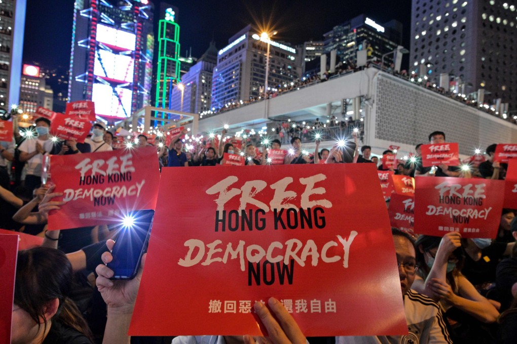 Protesters rally against the extradition bill and call for democratic reform in Central, on June 26. Photo: AFP