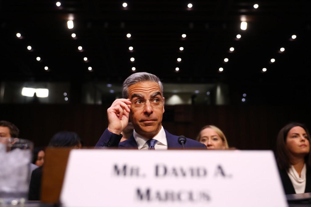 David Marcus, the head of blockchain at Facebook, testifies at a US Senate Banking Committee hearing on Tuesday on the proposed launch of Libra coin. Libra, which promises to be the first stable digital currency available for international use, independent of any one regulator and tradeable at the retail level, has regulators scrambling to respond. Photo: Bloomberg