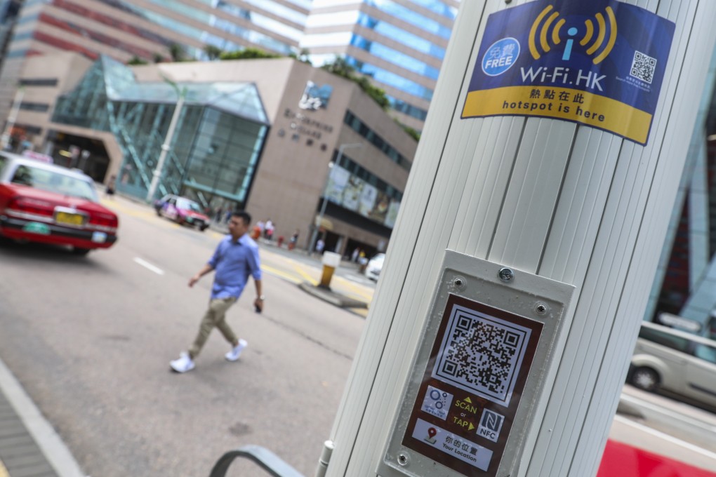 One of the new multifunctional smart lamp posts that have been installed on Sheung Yuet Road in Kowloon Bay. Photo: Felix Wong