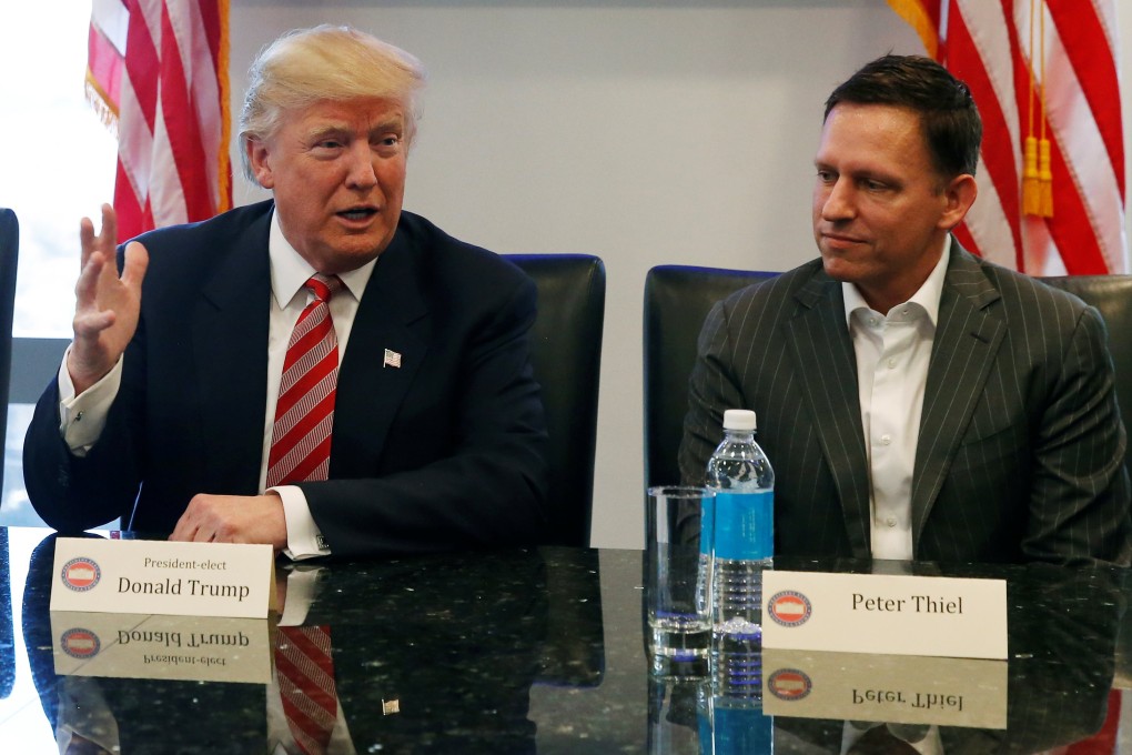 Tech investor Peter Thiel (right) has been a prominent supporter of US President Donald Trump. Photo: Reuters