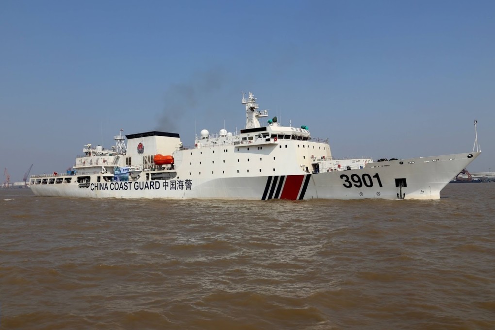 The world’s largest coastguard vessel, Haijing 3901, is among the Chinese vessels sent to Vanguard Reef. Photo: Handout