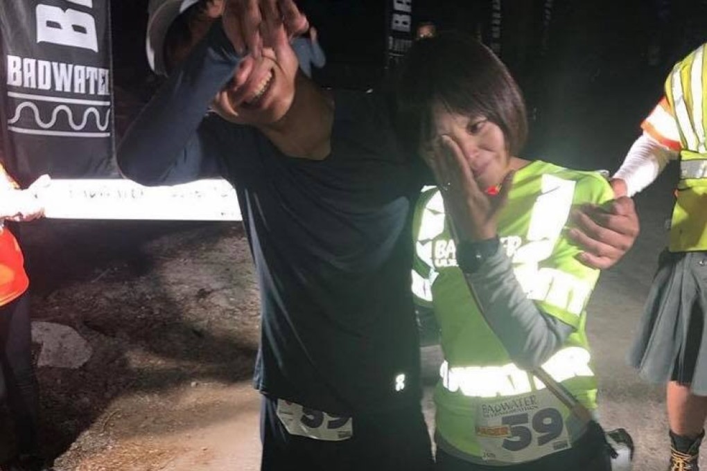 Japanese runner Yoshihiko Ishikawa wins Badwater 135, setting the record, then proposes to his girlfriend. Photo: US National 24 Hour Running Team