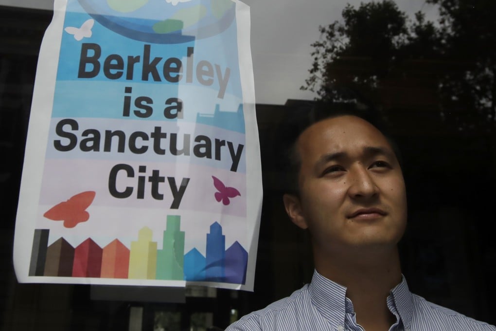 Berkeley councilman Rigel Robinson inside the Martin Luther King Jr. Civic Centre. Officials in the liberal city this week passed an ordinance to replace some terms with gender-neutral words in the city code. Photo: AP