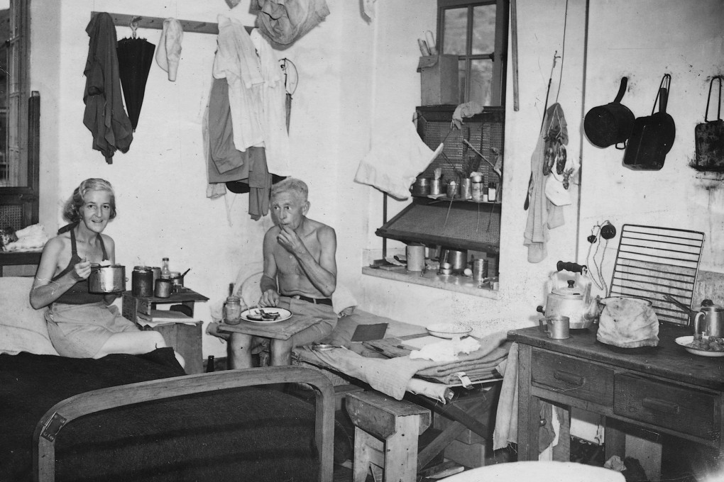 British architect Arthur Robert Fenton-Raven with a fellow internee at Stanley camp, in the 1940s.