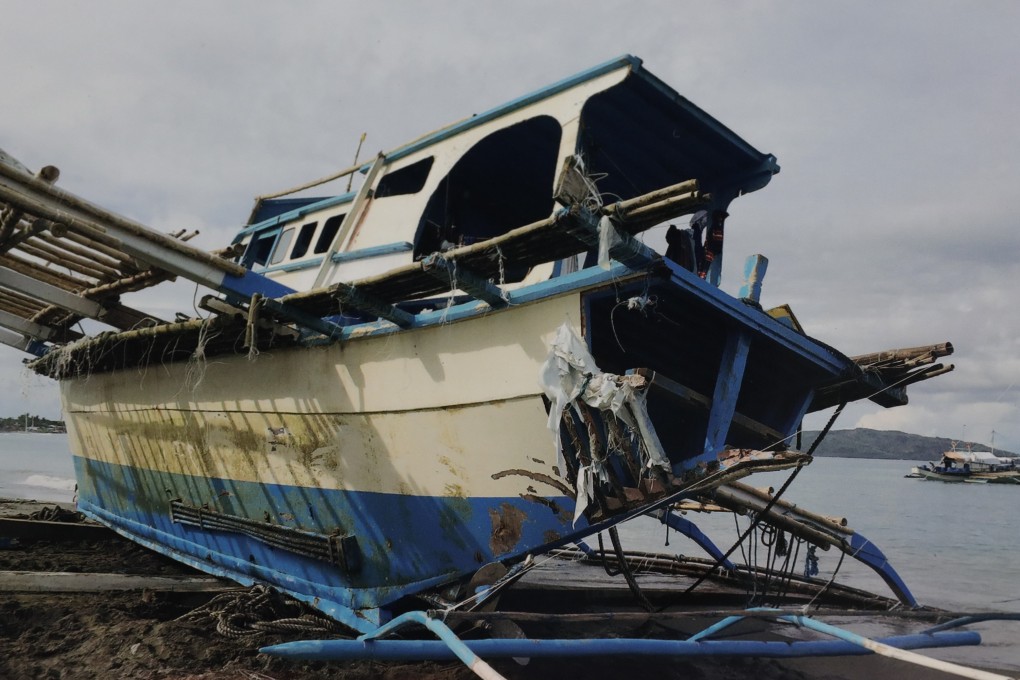 The Philippine fishing boat after it was rammed by a Chinese vessel in the South China Sea. Photo: AP