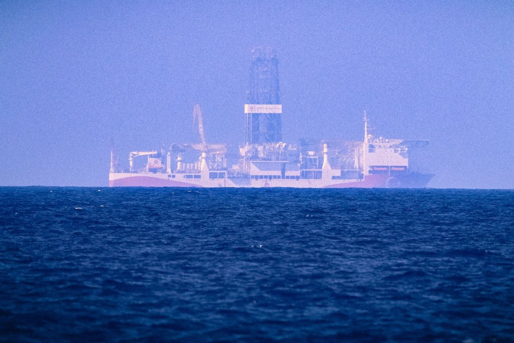 The drilling vessel Fatih about 20 nautical miles north-west of Paphos in June. Photo: AFP