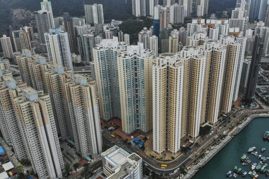 The Oi Tung Estate (blue), a public housing complex in Shau Kei Wan, in January 2019. Photo: Martin Chan