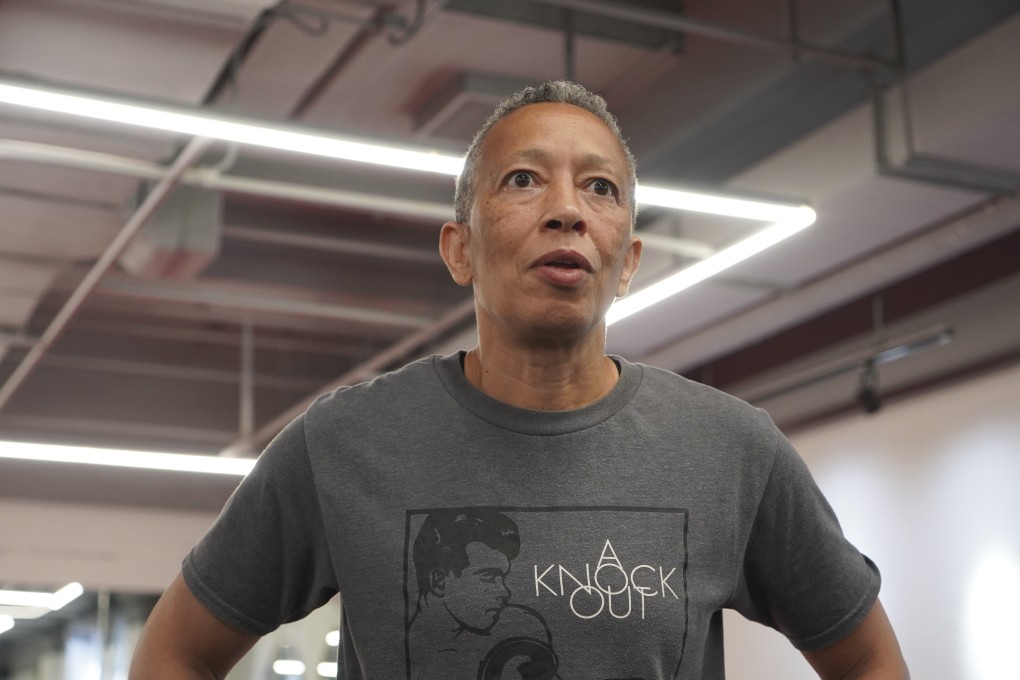 Former world champion boxer Michele Aboro during a boxing lesson in Shanghai, China, where she runs a boxing academy with her partner. Photo: Tom Wang