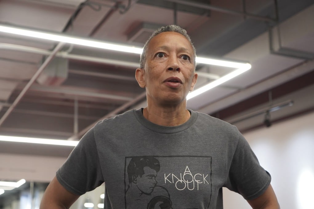 Former world champion boxer Michele Aboro during a boxing lesson in Shanghai, China, where she runs a boxing academy with her partner. Photo: Tom Wang