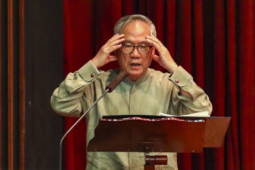 Former chief executive Donald Tsang answers questions during a discussion on Sunday at Caritas House. Photos: Nora Tam