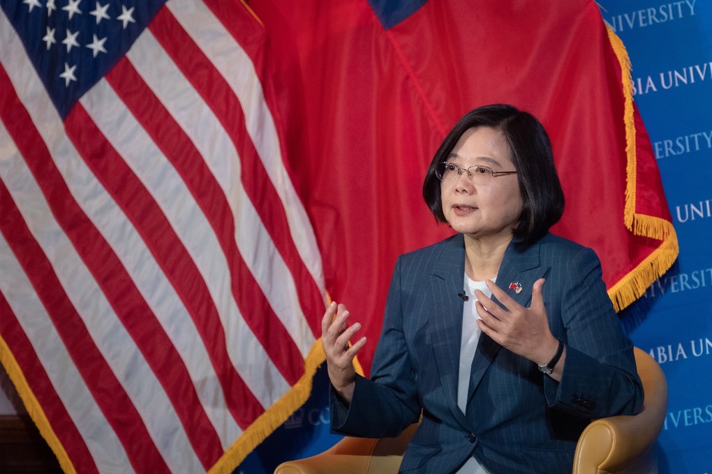 Taiwan's President Tsai Ing-wen attends a forum at Columbia University in New York on July 12 during a transit stop on her visit to three Caribbean allies. Photo: Handout via EPA-EFE