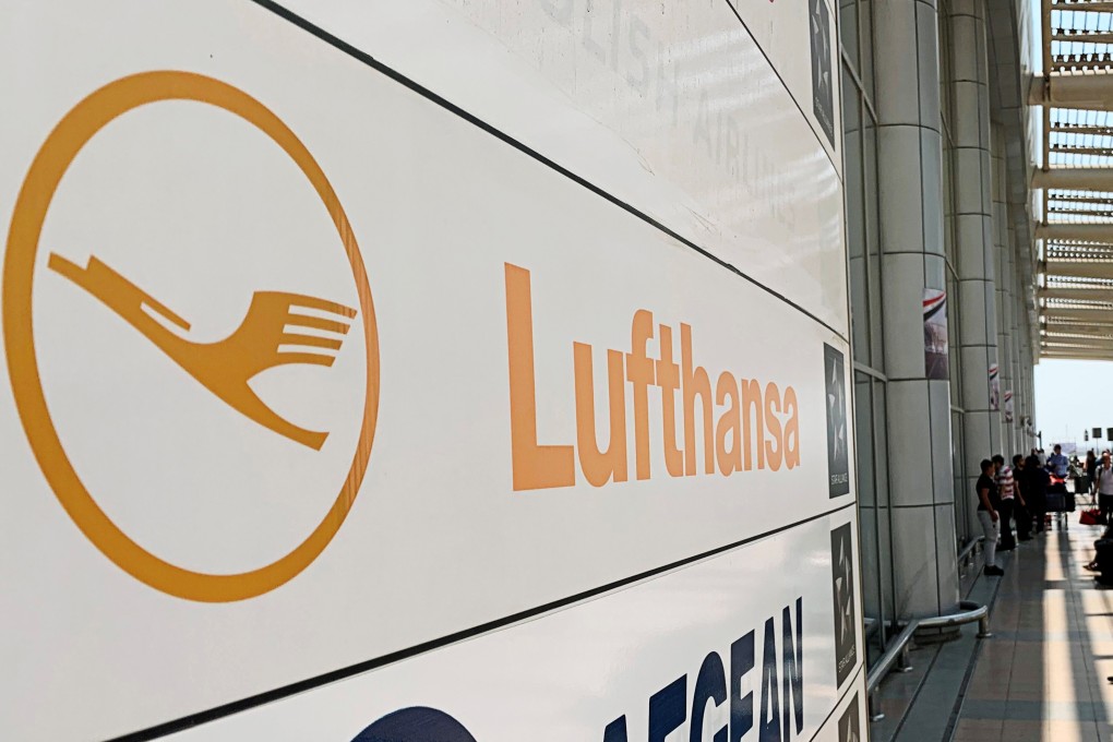 A Lufthansa sign at Cairo International Airport on Sunday. Photo: Reuters