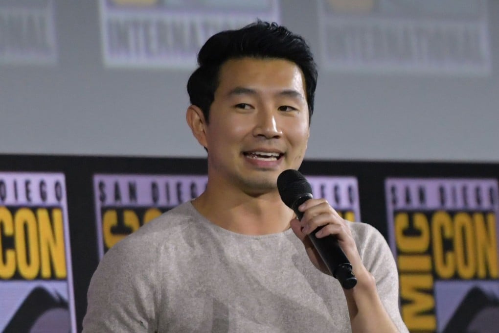 Chinese-Canadian actor Simu Liu speaking on stage at the Marvel panel during Comic Con in San Diego on July 20. Photo: AFP