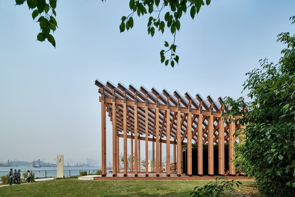 The pavilion designed by New Office Works at West Kowloon Nursery Park, in Hong Kong.