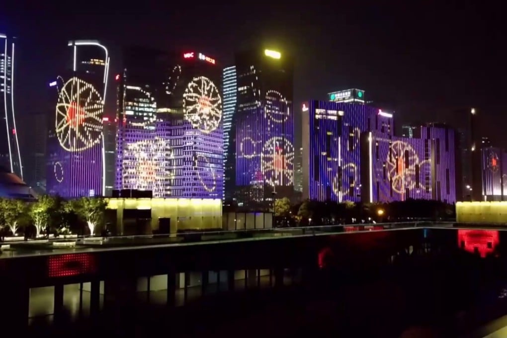 China’s light show industry is massive, but some criticise the illuminations, like those (above) in Hangzhou, for causing light pollution, being garish, and the damage they do to ecosystems.