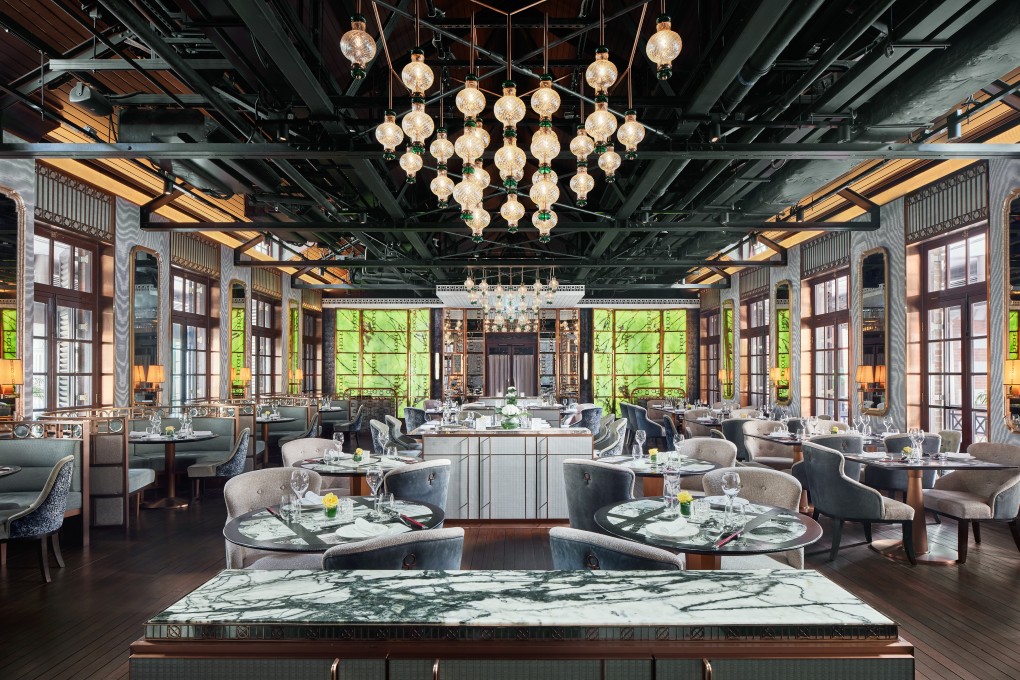 The interior of the restaurant Statement at Tai Kwun Centre for Culture and Arts – the heritage building once the home of Hong Kong’s Central Police Station – which was designed by luxury Hong Kong design firm AB Concept.