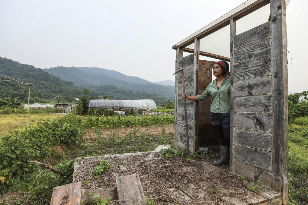 Sustainability in action: artist Natalie Lo Lai-lai at the Sangwoodgoon Farm in Yuen Long, who expresses the emotions and paradoxes that germinate in rural lifestyles through her art. Photo: Jonathan Wong