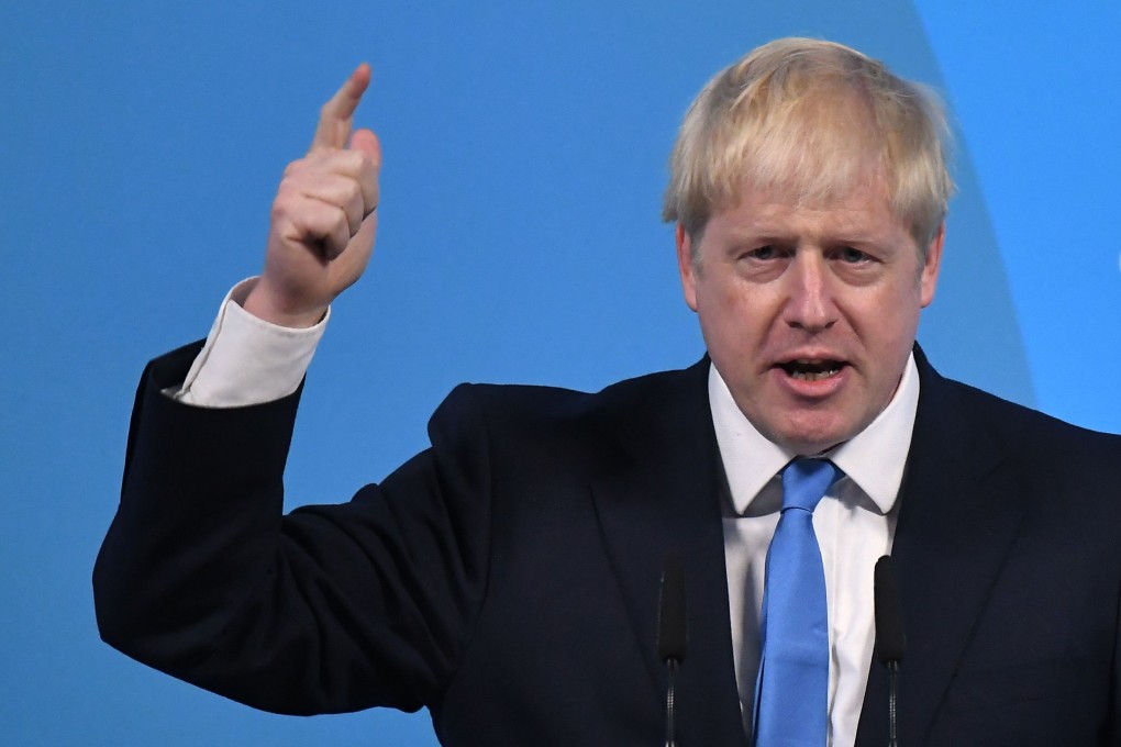 New Conservative Party leader and incoming prime minister Boris Johnson gives a speech at an event to announce the winner of the Conservative Party leadership. Photo: AFP