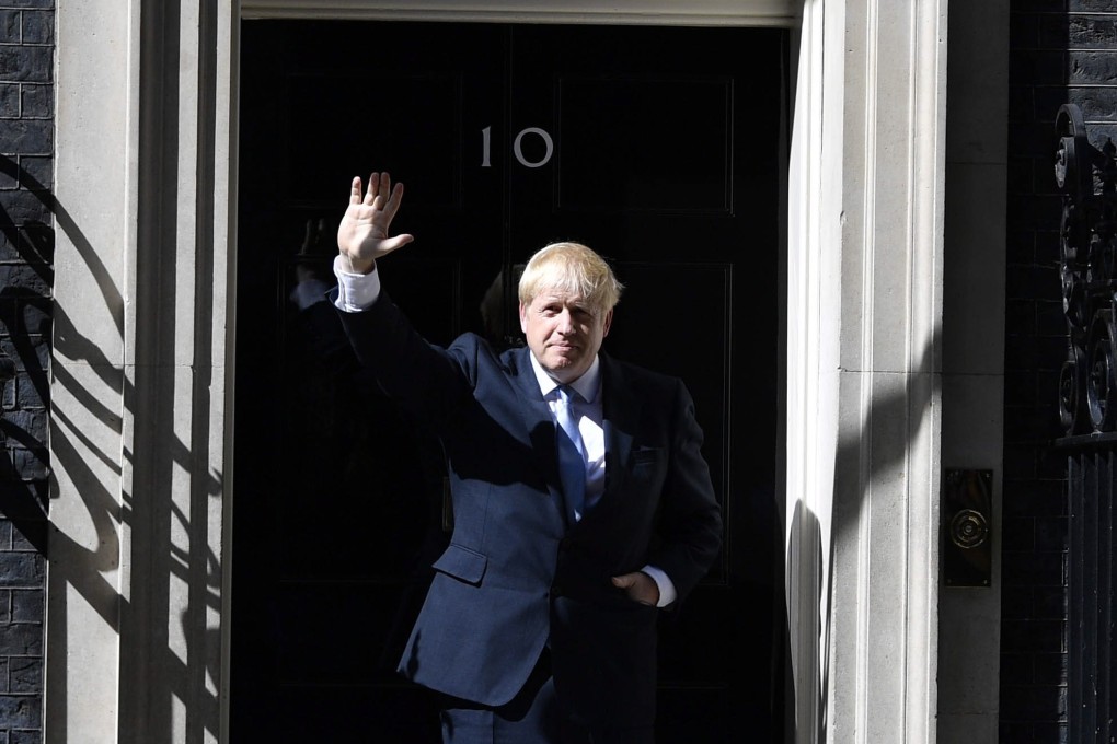 New British Prime Minister Boris Johnson enters 10 Downing Street after his appointment by Queen Elizabeth. Johnson said Britain was “enthusiastic” about Chinese President Xi Jinping’s Belt and Road Initiative. Photo: EPA-EFE