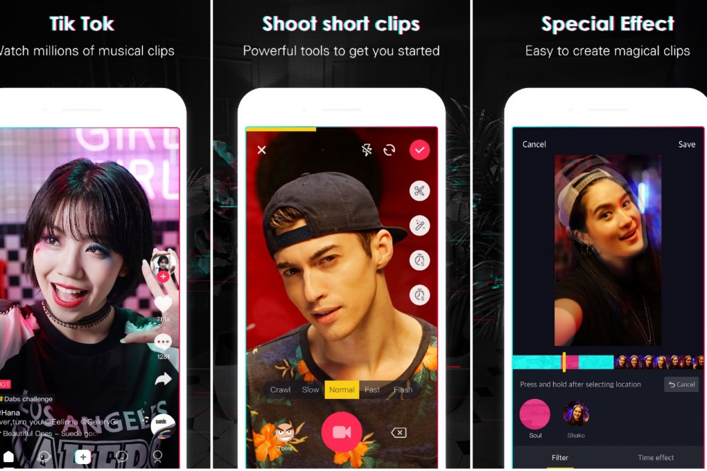 Screenshots of short-form video-sharing app TikTok, known as Douyin in mainland China. Photo: Handout