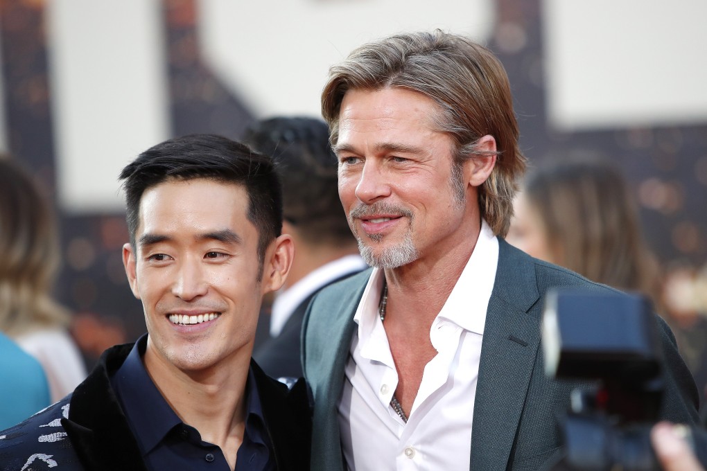 Mike Moh and Brad Pitt at the premiere of Once Upon a Time in Hollywood, in Los Angeles, in the United States, on July 22. Photo: EPA