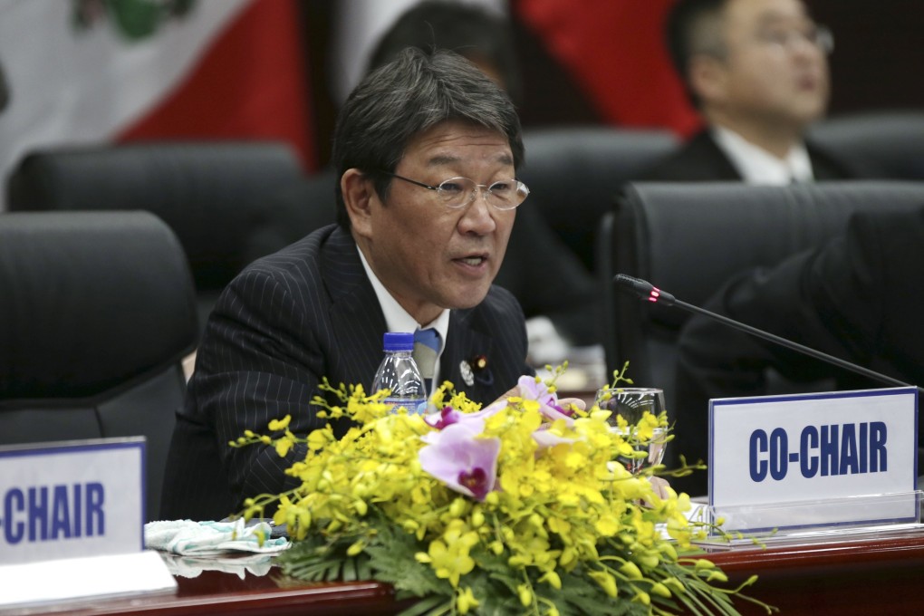 Japanese Economy Minister Toshimitsu Motegi. Photo: EPA