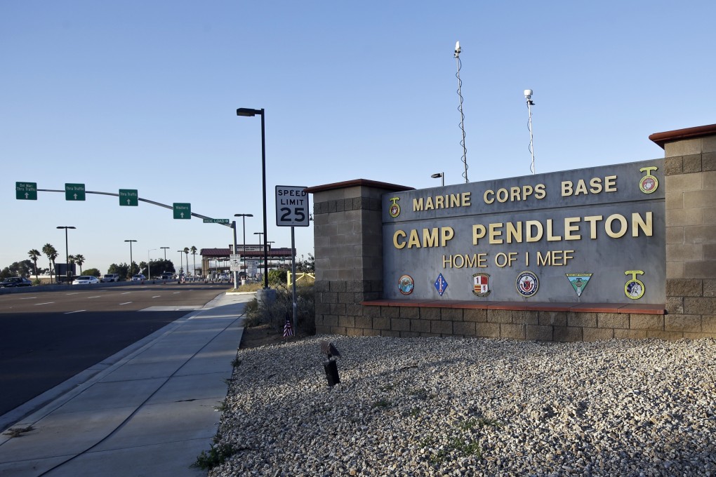 The main gate of Camp Pendleton Marine Base at Camp Pendleton. Photo: AP Photo