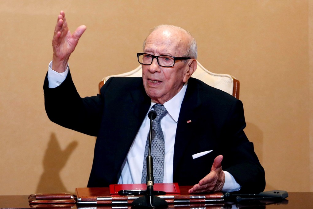 Tunisian President Beji Caid Essebsi holds a news conference at the Carthage Palace in Tunis in 2018. Photo: Reuters