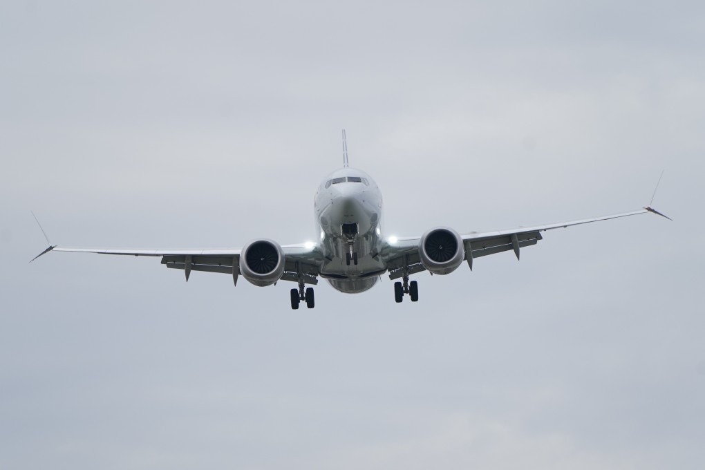 An American Airlines Boeing 737 MAX 8 flight from Los Angeles approaches for landing at Reagan National Airport in Washington. Photo: Reuters