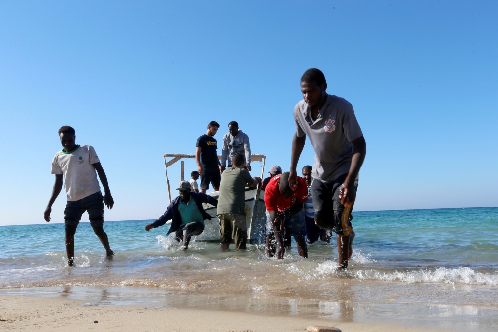 Migrants who were rescued by the Libyan coastguard. Photo: Reuters