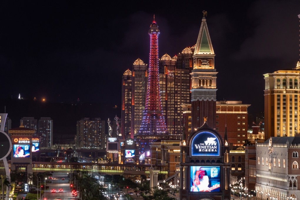 Casinos and hotels stand illuminated on the Cotai strip in Macau. Photo: Bloomberg