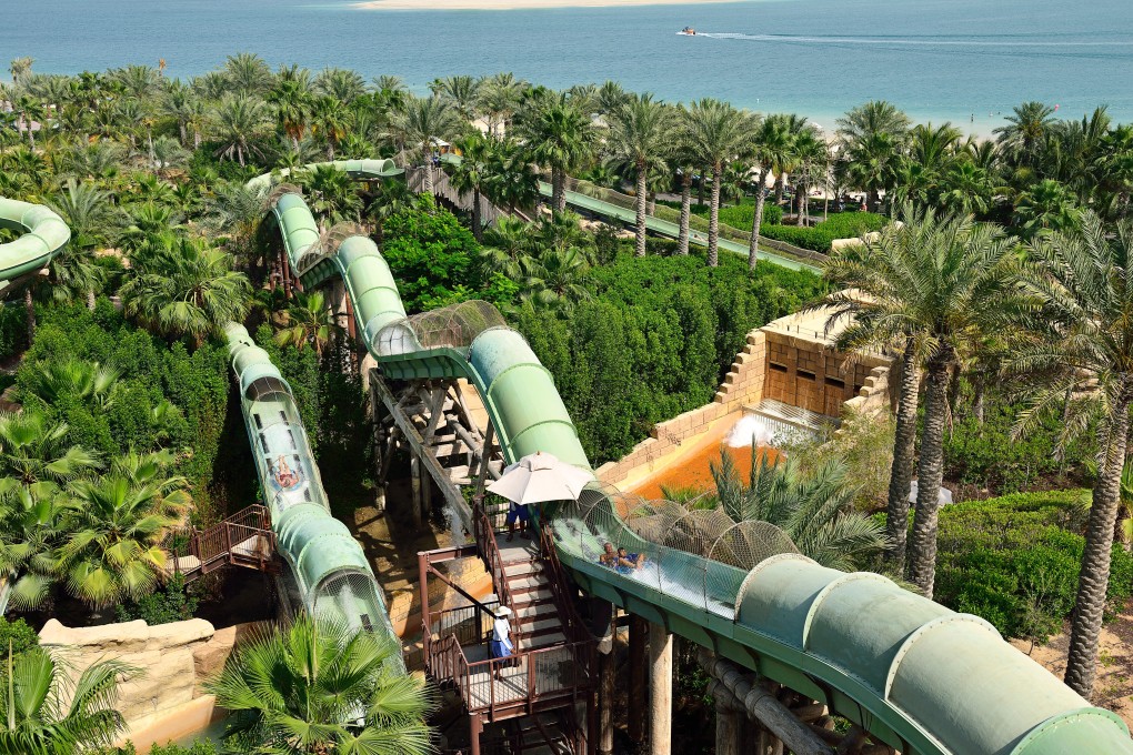 A water slide at Aquaventure at Atlantis The Palm, in Dubai. Photo: Alamy