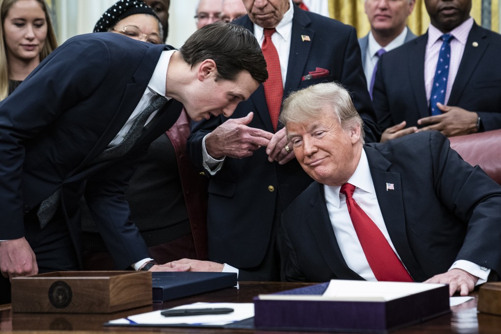 Jared Kushner speaks with US President Donald Trump. Photo: The Washington Post