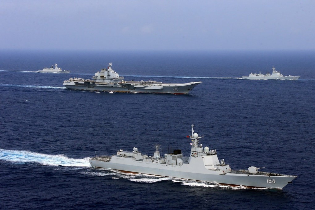 China’s aircraft carrier Liaoning (centre) takes part in a People’s Liberation Army (PLA) Navy drill in the western Pacific Ocean, in April 2018. The pitch that China should be a national security worry for everyone in the region seems unconvincing. Pacific island nations are not eager to be played as pawns by Canberra or Beijing. Photo: Reuters