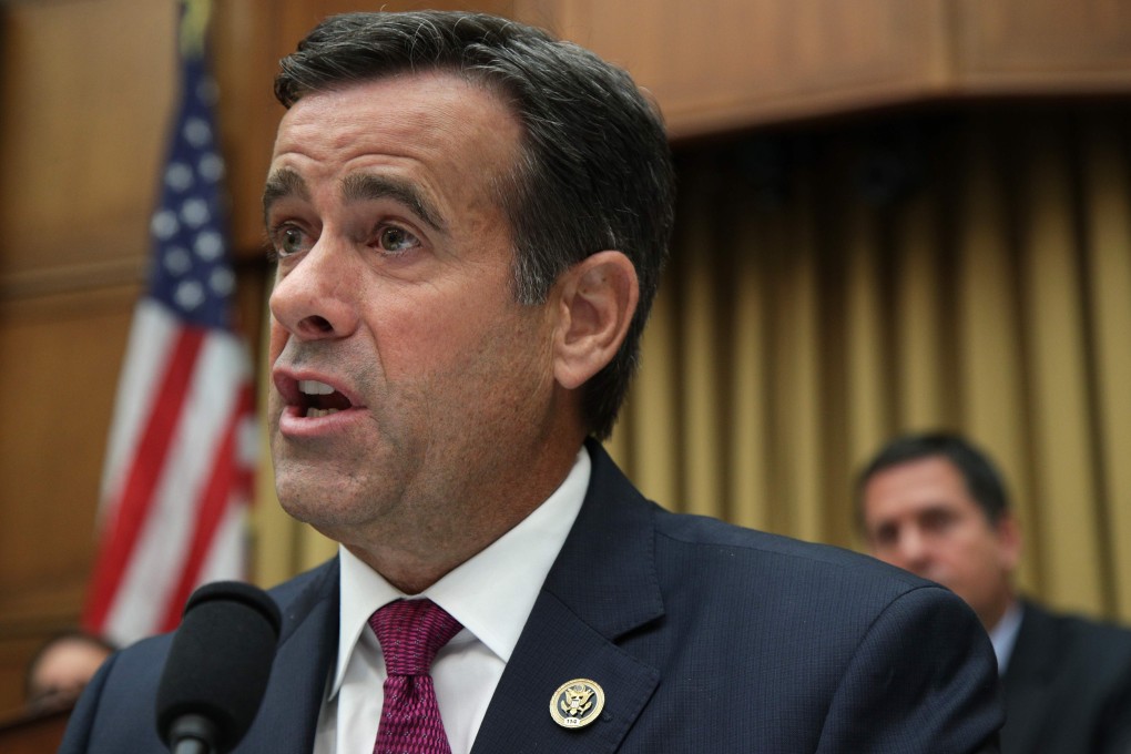 US Representative John Ratcliffe questions Robert Mueller (not pictured) as the former special counsel appears before the House Intelligence Committee in Washington on Wednesday. Photo: AFP