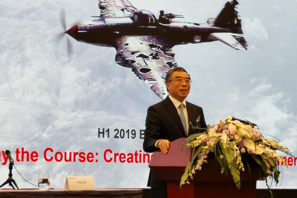Huawei Technologies chairman Liang Hua warned of possible headwinds that Huawei might face in the second half of the year. Photo: Reuters