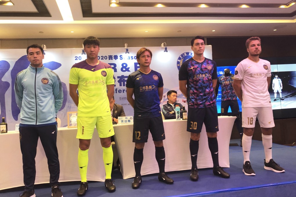 R&F Guangzhou introduce some of their players for the new season at a presser on Wednesday. Photo: Chan Kin-wa