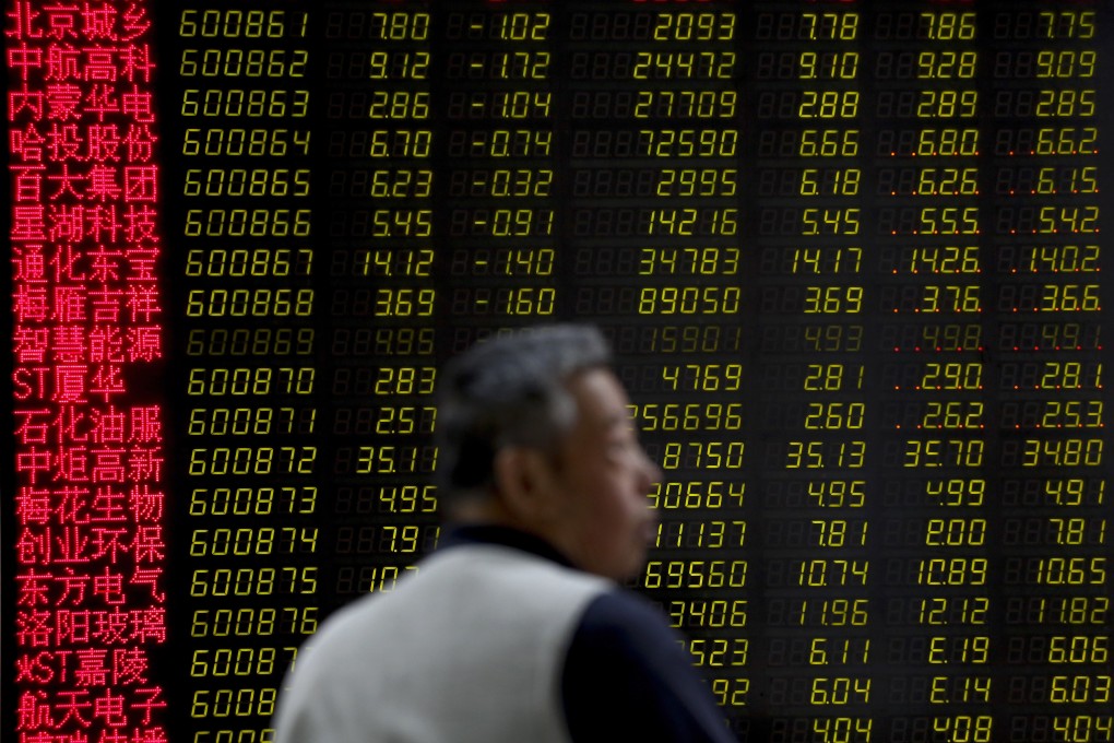 A man monitors stock prices at a brokerage house in Beijing on May 14, 2019. Photo: Associated Press