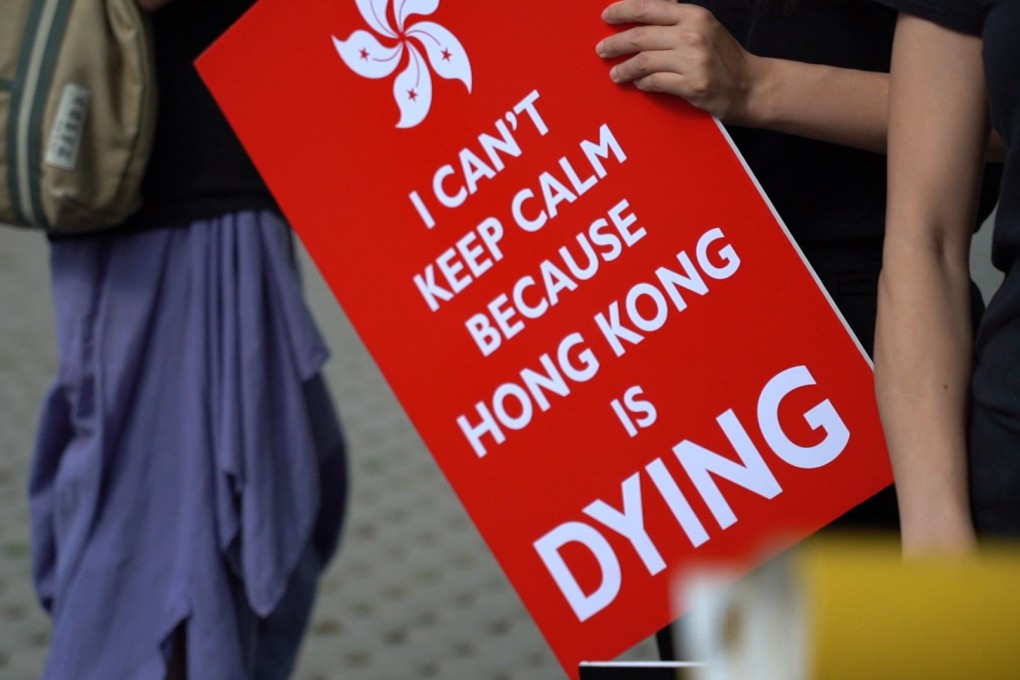 A group of Hongkongers tried to deliver a letter to the United Nations in New York on Wednesday in support of the protesters in their home city. Photo: Xinyan Yu