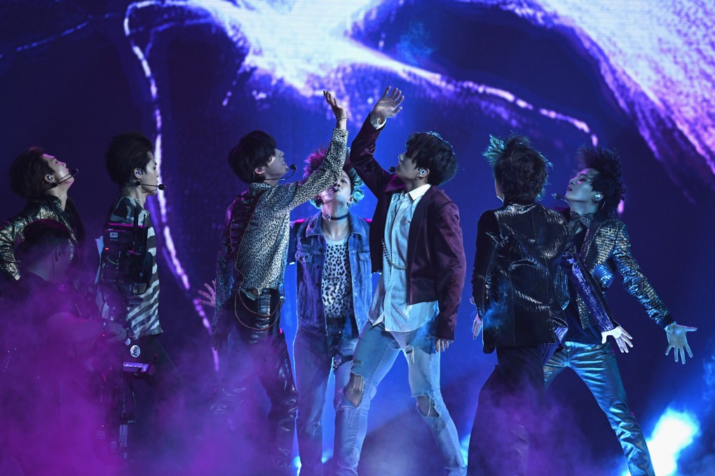 BTS, the biggest K-pop group in the world, performing at the 2018 Billboard Music Awards in Las Vegas. The global success of groups like BTS is spurring a huge number of South Korean teenagers to strive for similar stardom. Photo: AFP