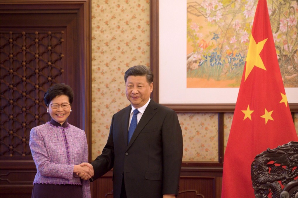 President Xi Jinping greets Carrie Lam Cheng Yuet-ngor, the chief executive of Hong Kong, as she visits Beijing to brief him on the latest economic, social and political situation in the city, in December 2018. Six months on, Hong Kong is witnessing its worst political crisis since the handover. Photo: Hong Kong’s Information Services Department
