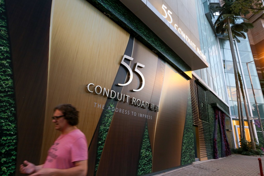 Chinese Estates, developer of No. 55 Conduit Road, has transitioned from a property group into an investment holding company, as indicated by its results announcement for the first half of 2019. The last property sold by the company was at the Conduit Road development in January 2018. Photo: Sam Tsang