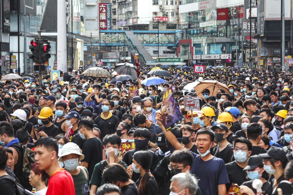 Anti-extradition bill protesters reach Causeway Bay after hold a march from Chater Garden in Central on 28 July 2019. Photo: SCMP / Felix Wong